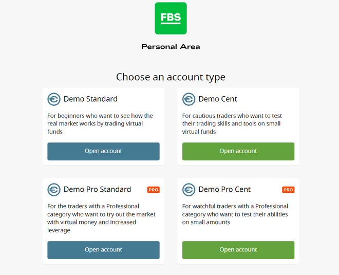Account configuration with FBS