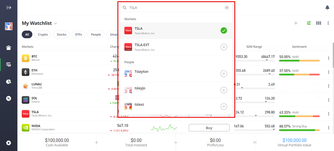 eToro US Search