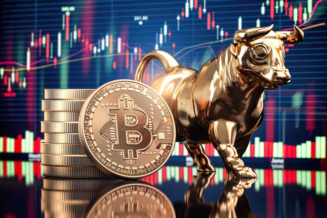 Bitcoin, bull and charts, FX Empire