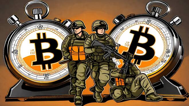 Bitcoins and three soldiers, FX Empire