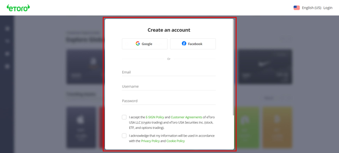 eToro US Account Application