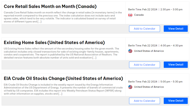 BlackBull Markets’ economic calendar