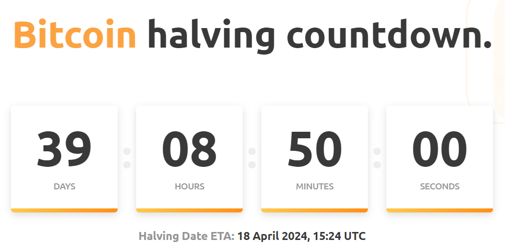 Less than 40 days until the Halving event.