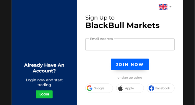 BlackBull’s registration form