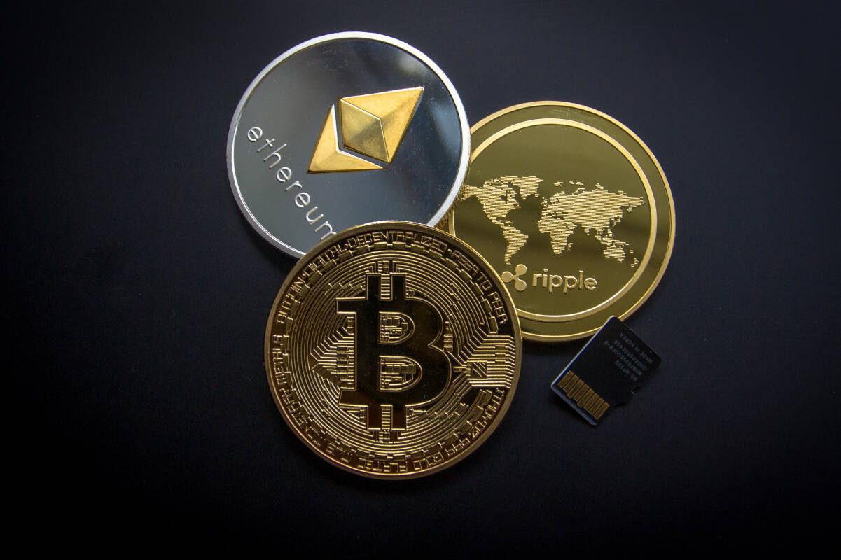 Bitcoin, ethereum and ripple coins, FX Empire
