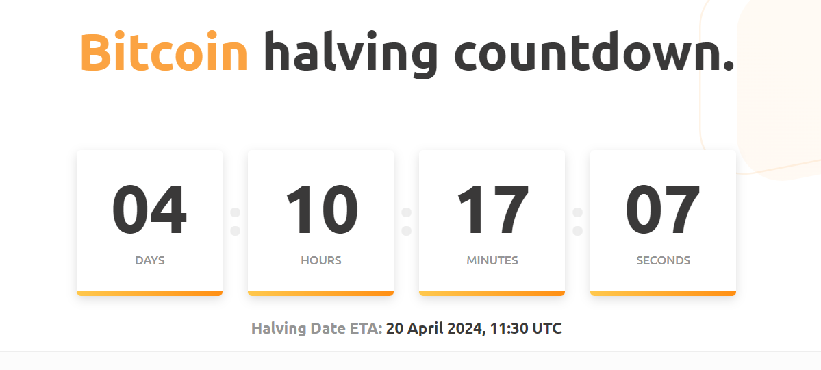Less than 5 days until the Bitcoin halving event.