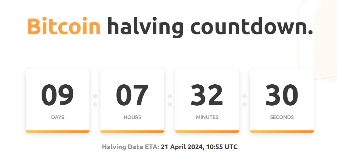 Bitcoin halving in less than 10 days.
