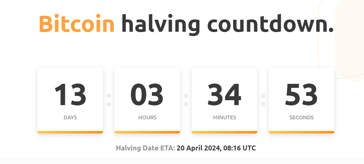 Bitcoin Halving in 13 Days.