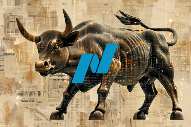 NASDAQ symbol on bull, FX Empire