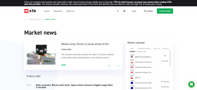 XTB News and Research