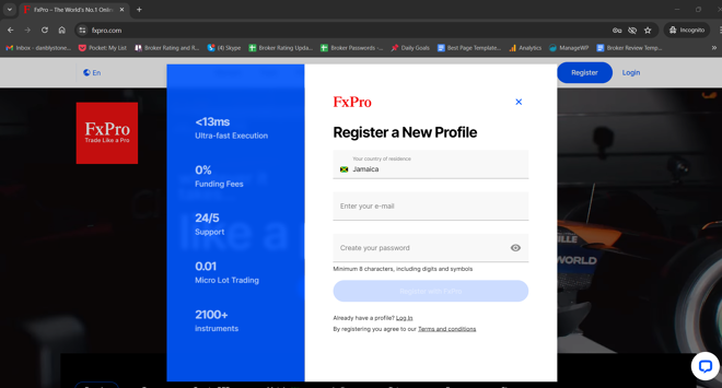 FxPro Registration