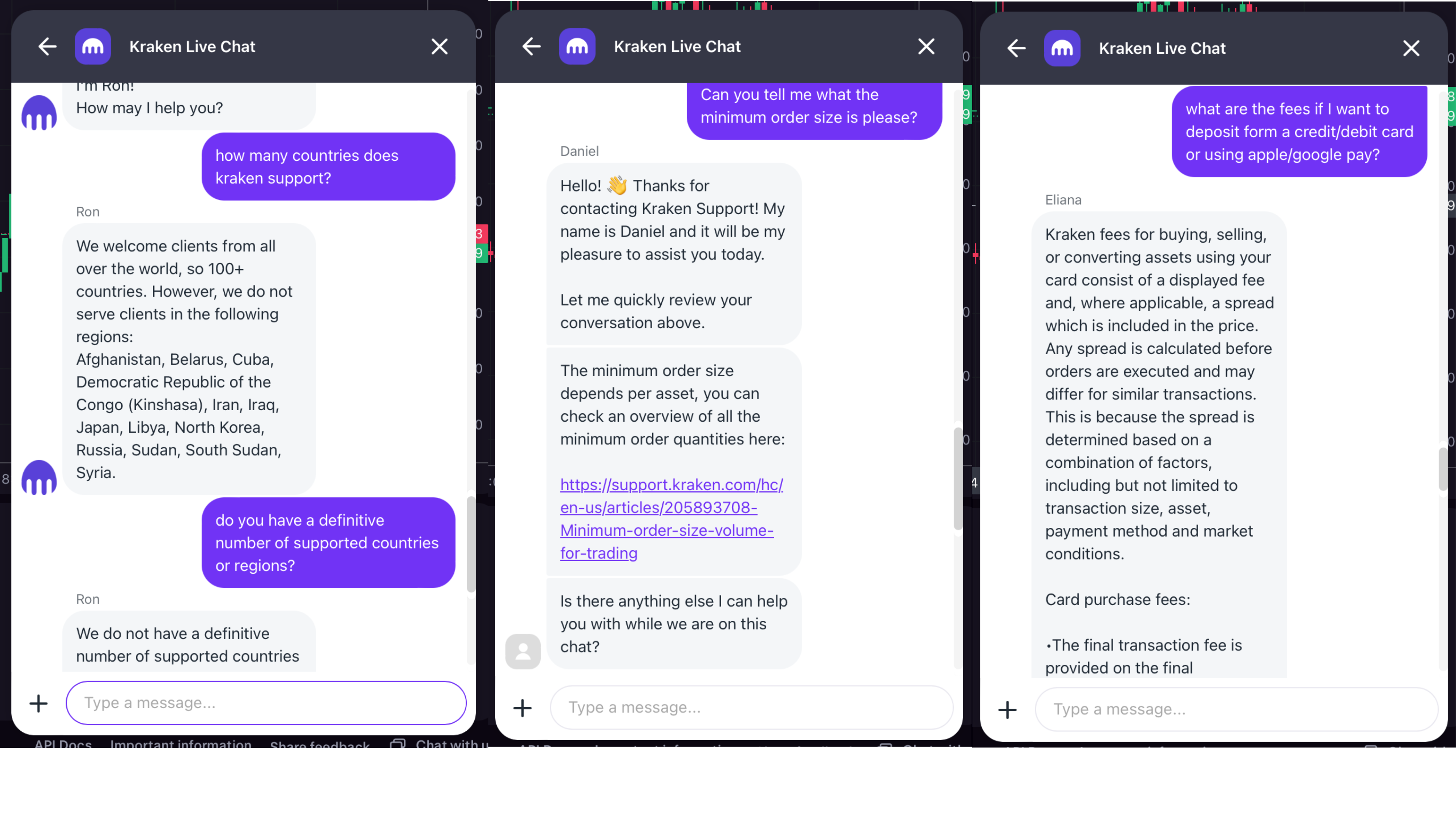 Chat en vivo con atención al cliente de Kraken