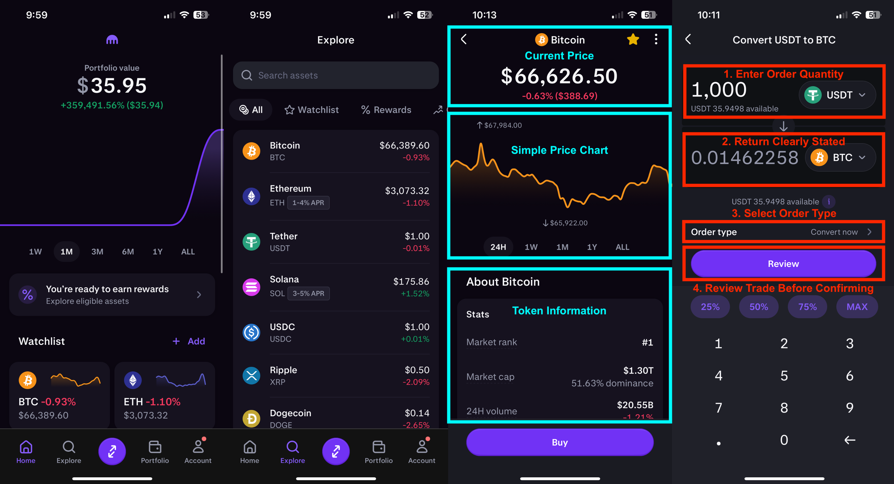 Kraken para móviles y su interfaz de conversión