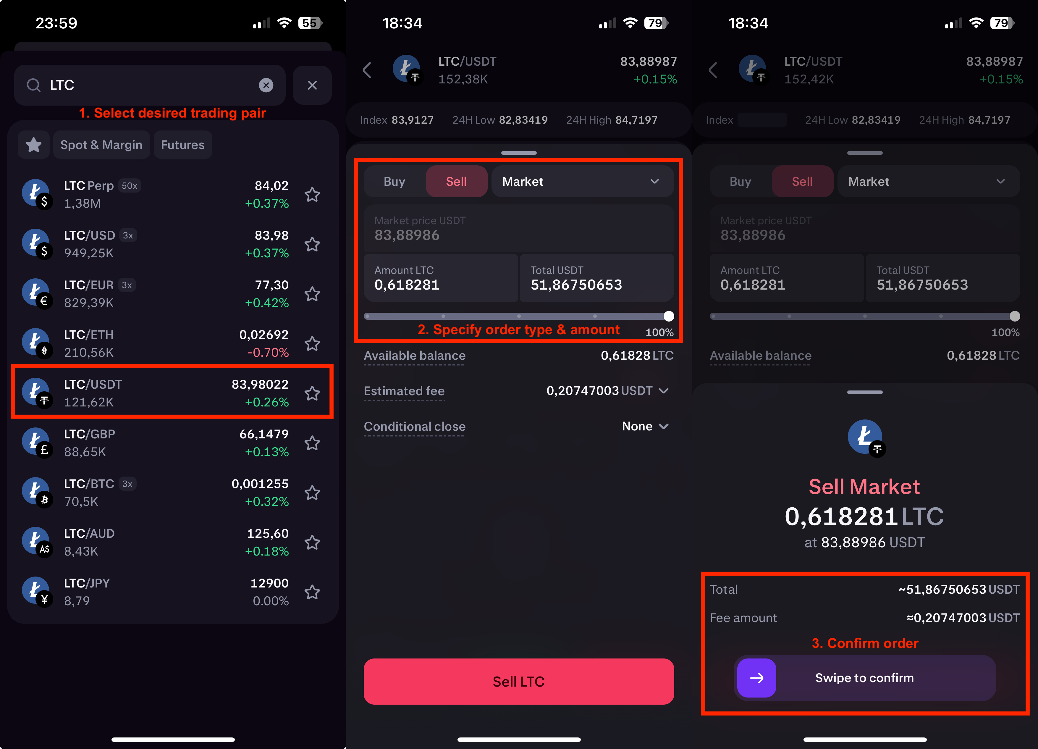 Ejecutando órdenes de venta en Kraken