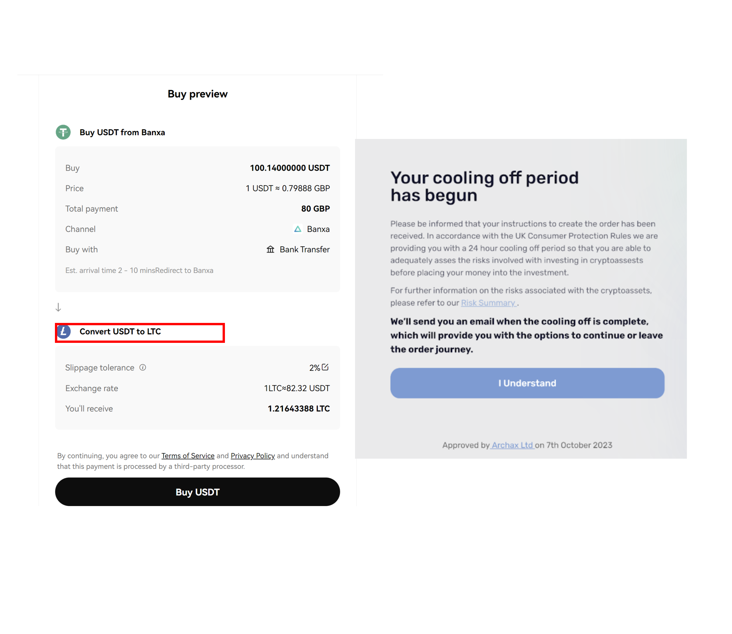 Previsualización de una compra