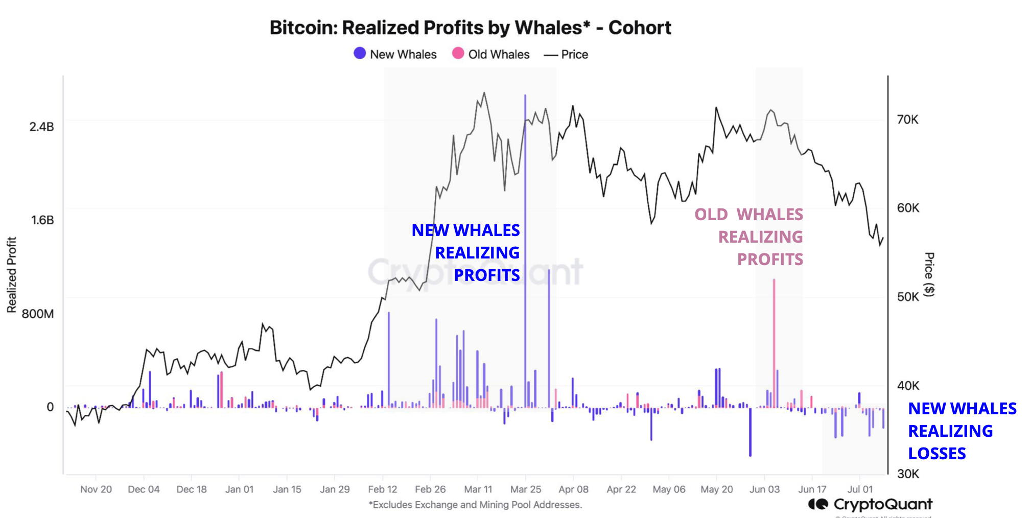 Bitcoin realized profits by whales