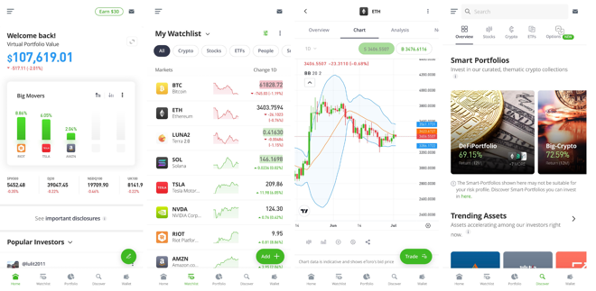 eToro US mobile app