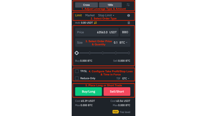 Binance Desktop Order Form