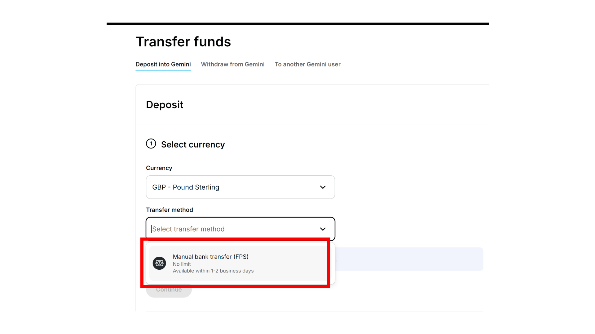 Depositing options