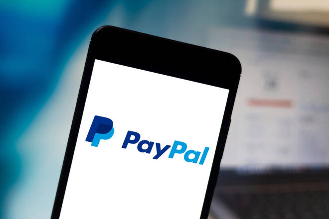 Paypal logo on smartphone, FX Empire