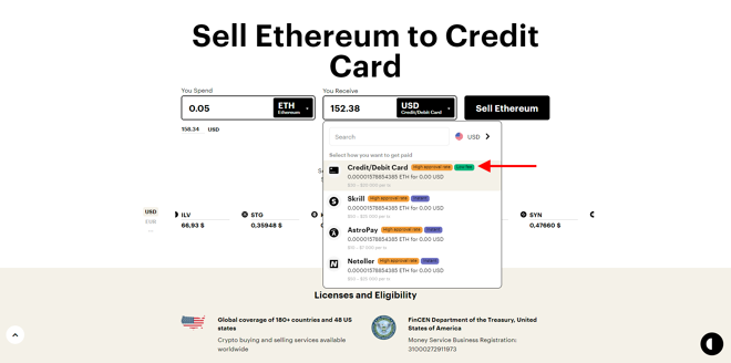Paybis adds tags to each of the payment methods to help users make a better choice