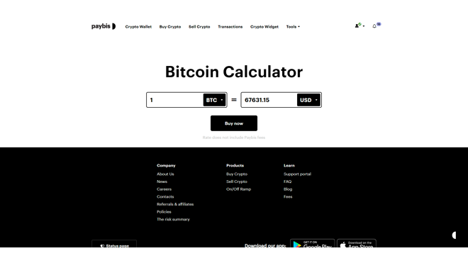 Paybis makes it easier to calculate crypto prices with a dedicated tool