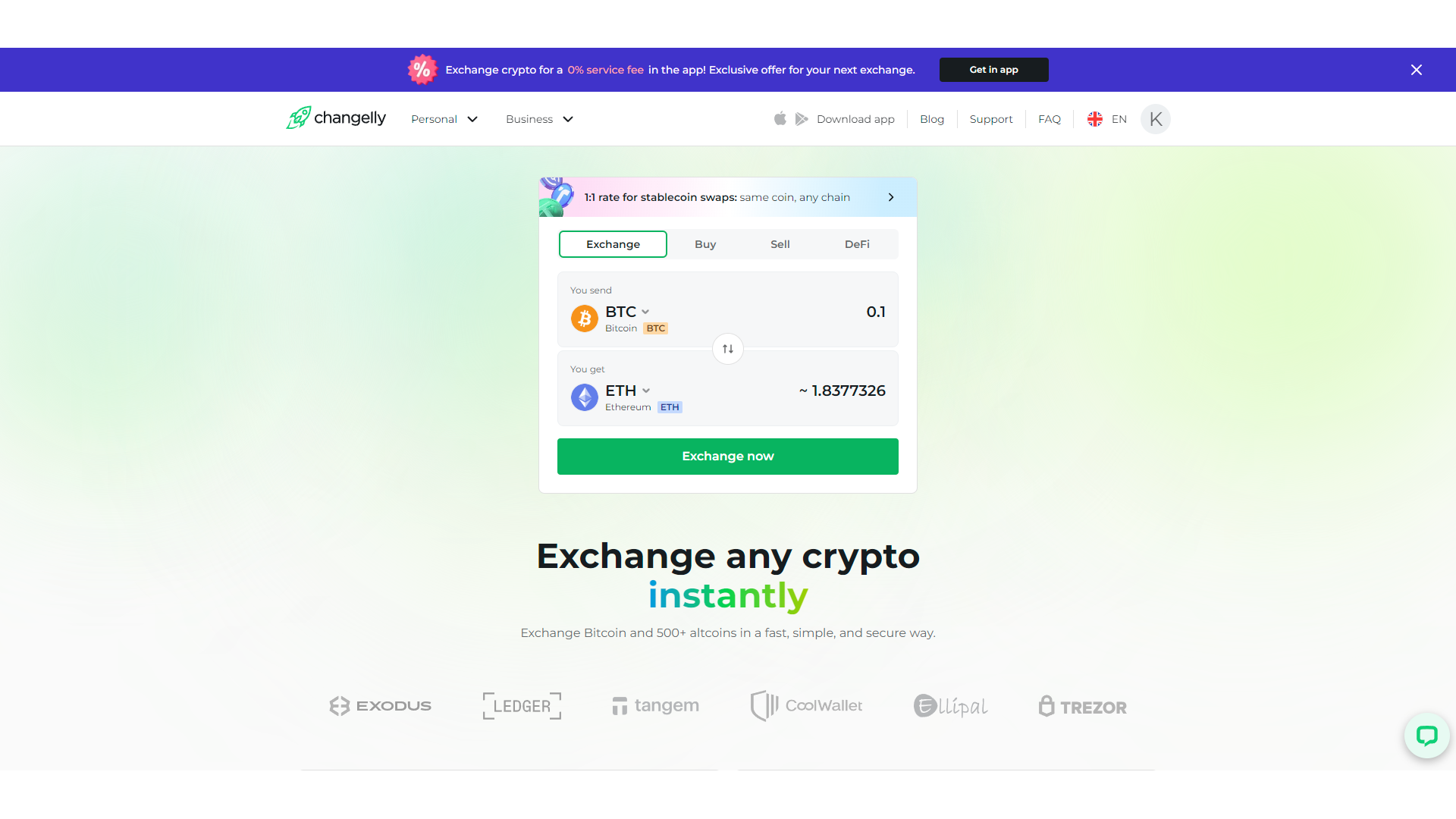 Changelly si impegna a rendere il processo di scambio di criptovalute fluido e semplice, eliminando tutte le funzioni e gli strumenti inutili