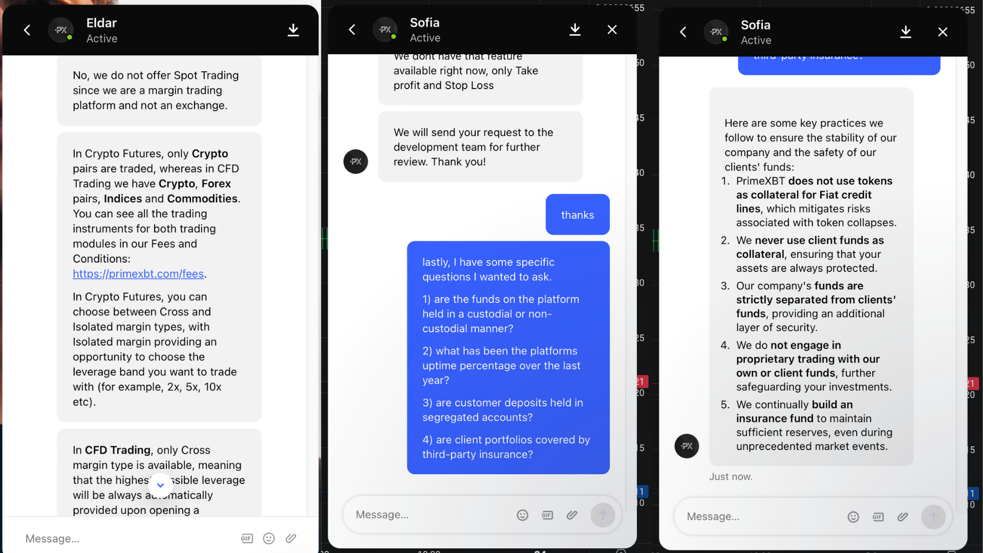 Il servizio clienti di PrimeXBT