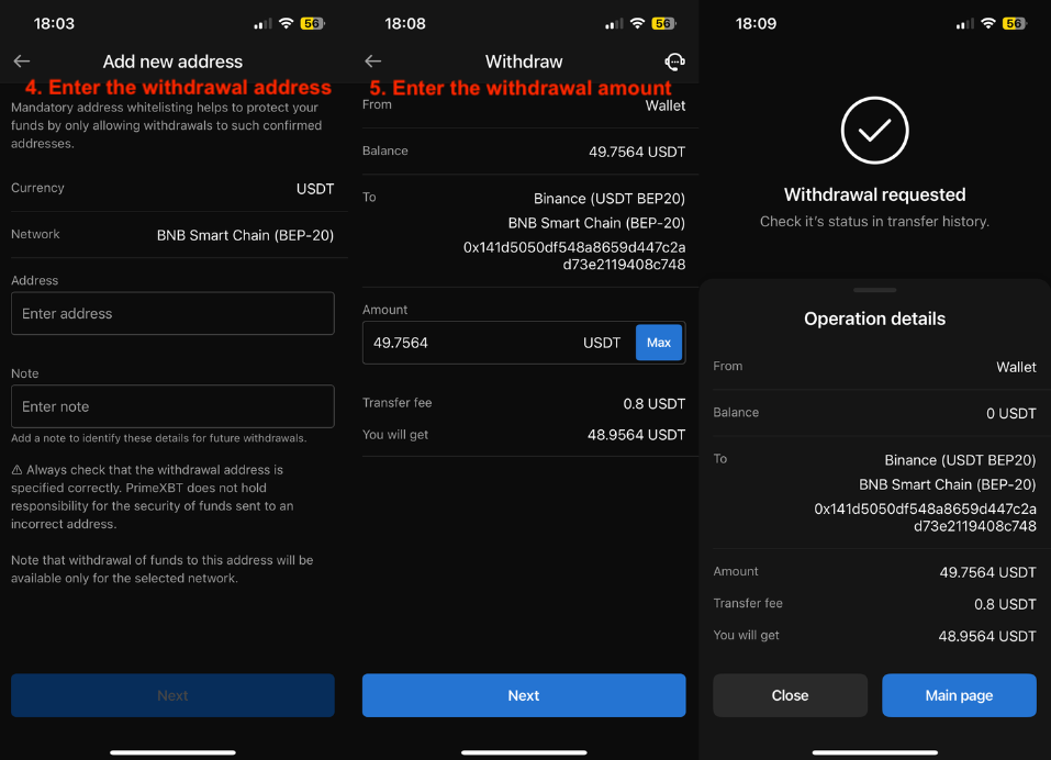 Procedura di prelievo crypto