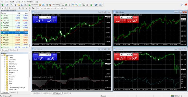 MetaTrader 4’s main panel