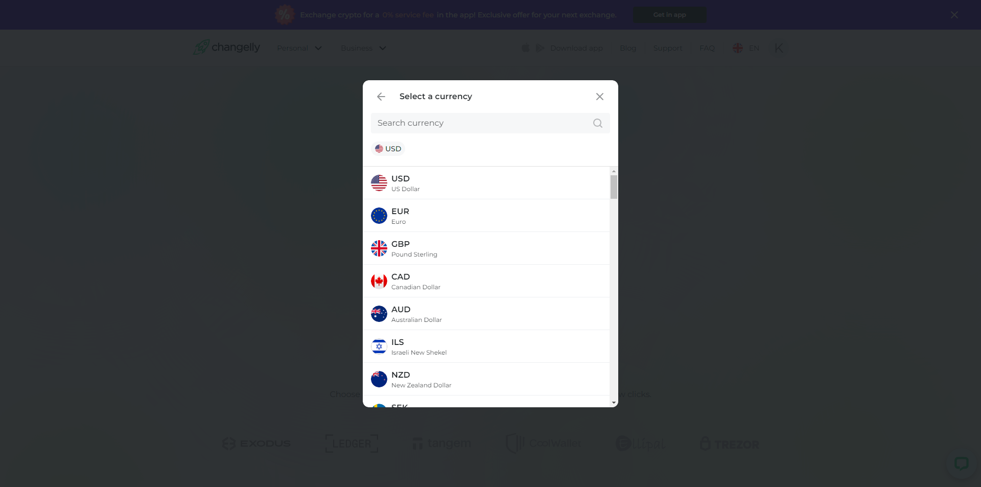 Changelly supporta una vasta gamma di valute fiat, rendendo le criptovalute disponibili per i cittadini di praticamente qualsiasi regione