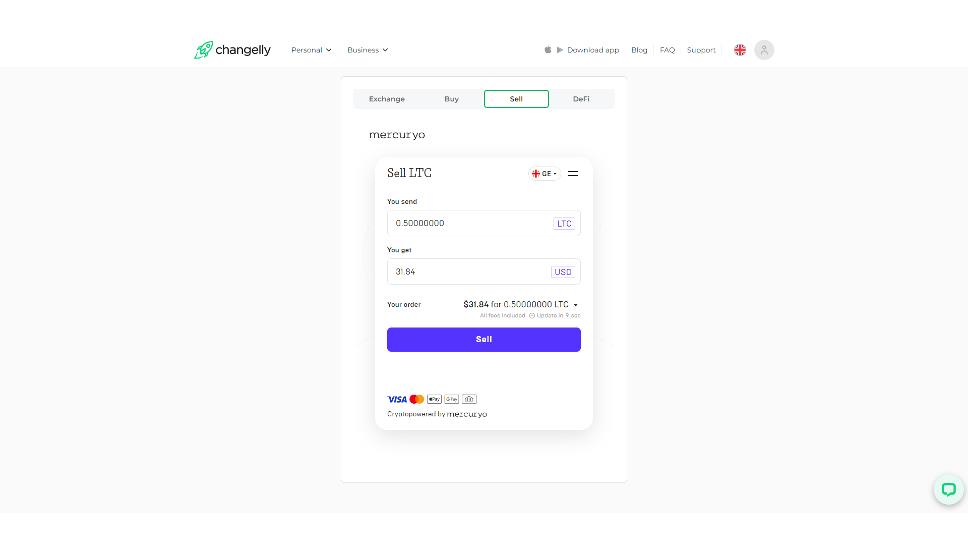 Changelly si affida al suo partner Mercuryo per effettuare transazioni da crypto a fiat