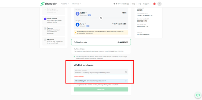 On Changelly, it’s impossible to lose your funds by making a typo in a wallet address