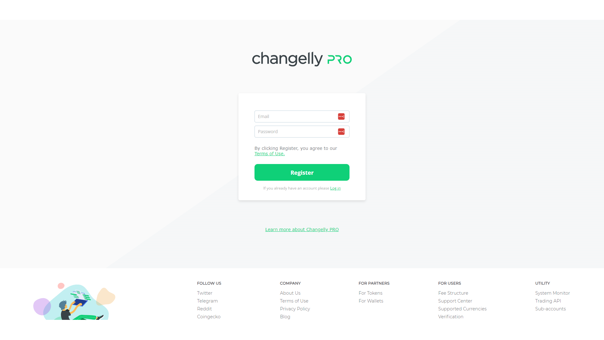 Changelly Pro richiede l’apertura di un conto separato