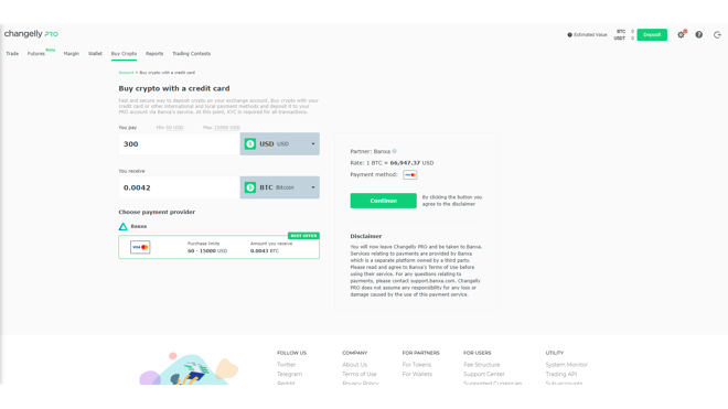 Changelly Pro has different deposit limits compared to the basic version