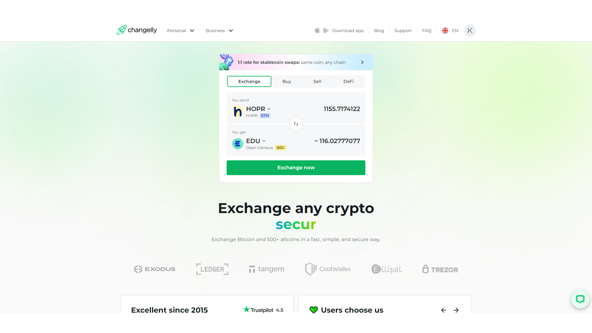 Changelly offre liquidità sufficiente anche per gli asset più rari
