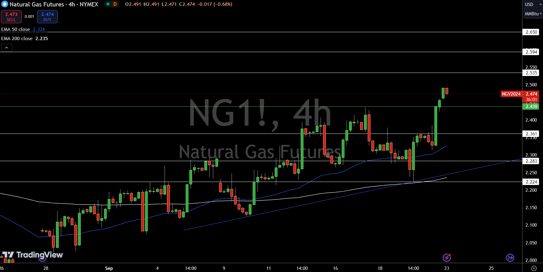 Natural Gas (NG) Price Chart