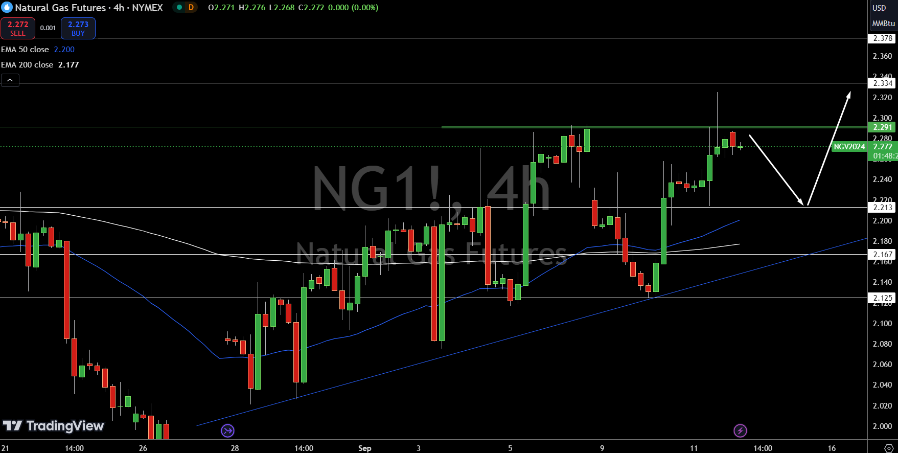 Natural Gas (NG) Price Chart