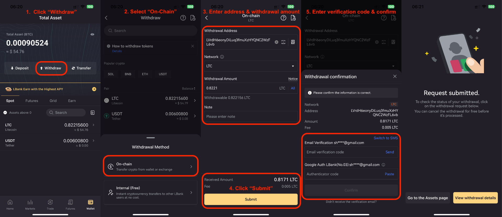 Crypto Withdrawal Process