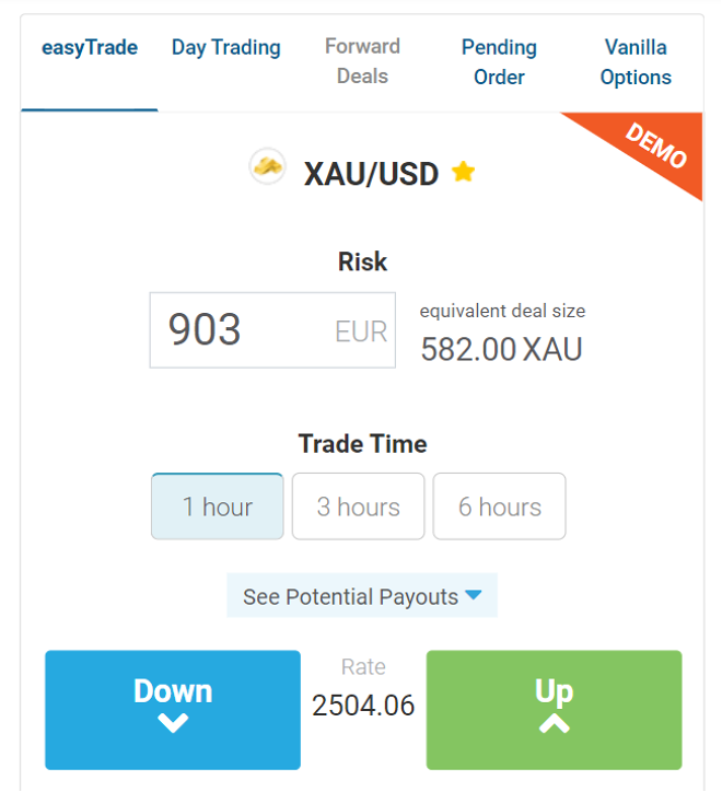 easyTrade layout