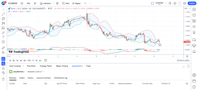 The main layout of TradingView