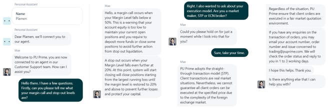 My conversation with PU Prime’s customer support