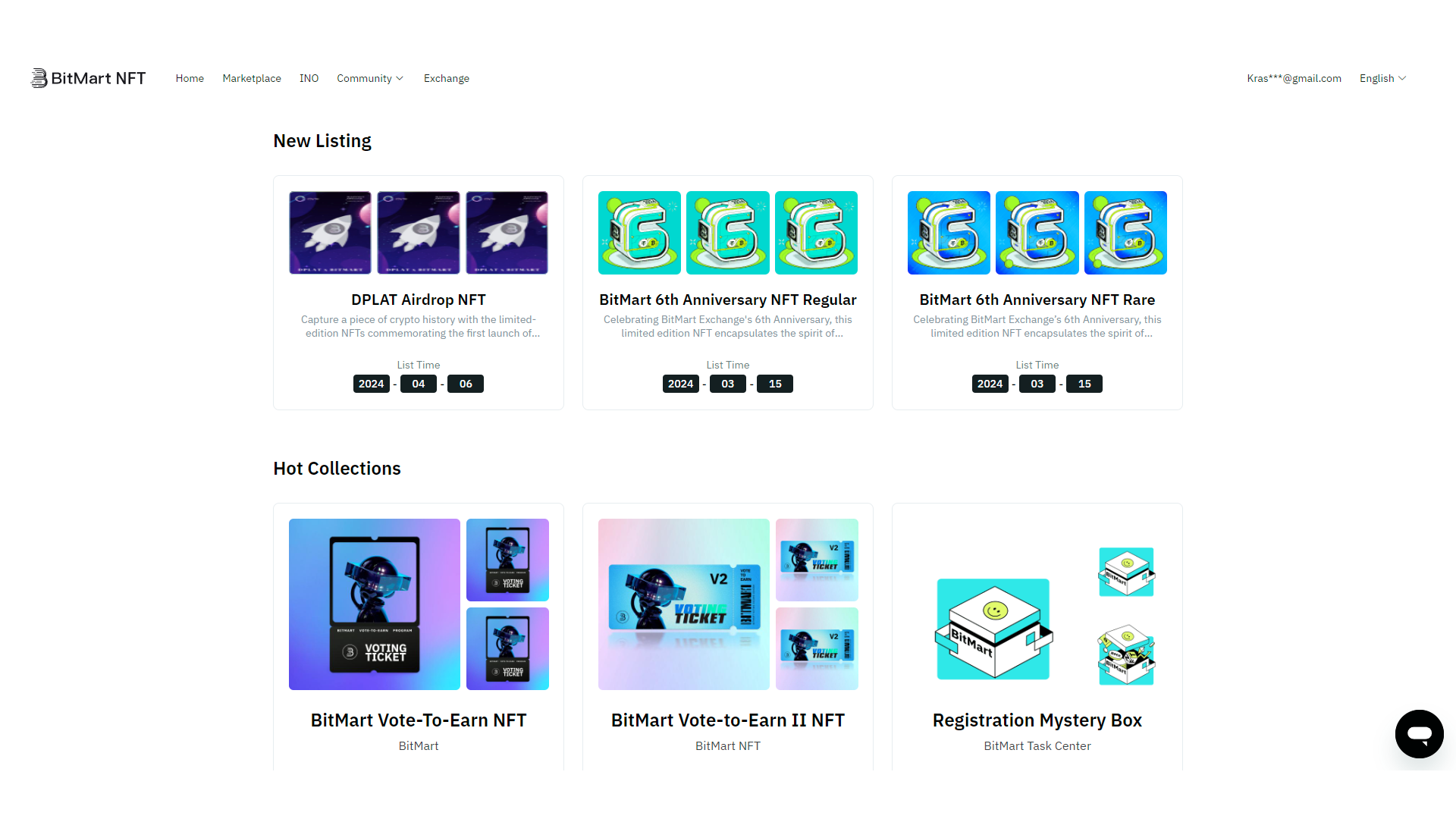 Marketplace NFT di BitMart
