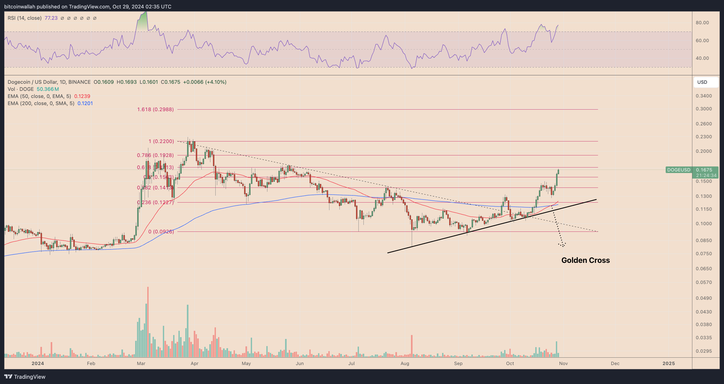 DOGE/USD daily price chart