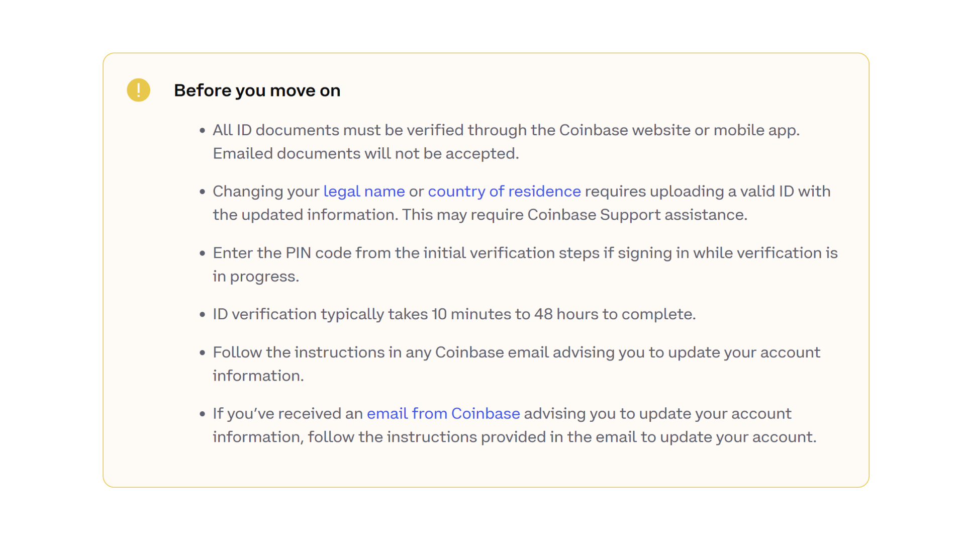 KYC Rules on Coinbase