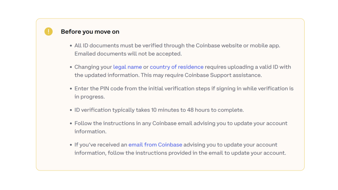 KYC Rules on Coinbase