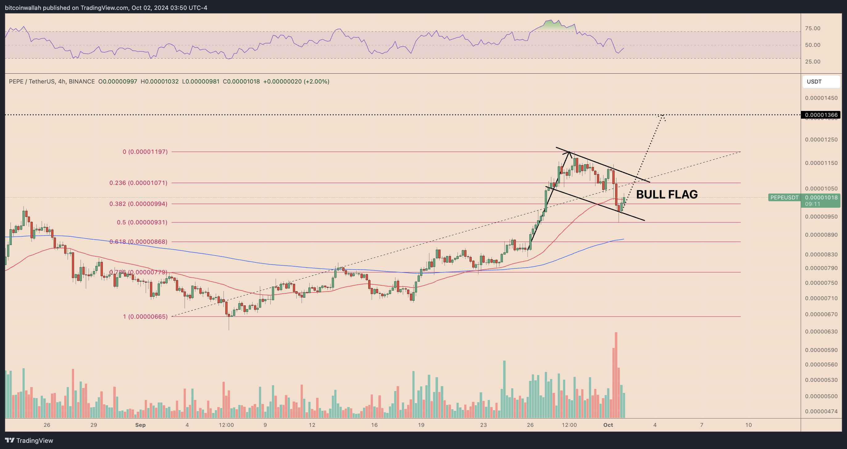 PEPEUSDT daily price chart