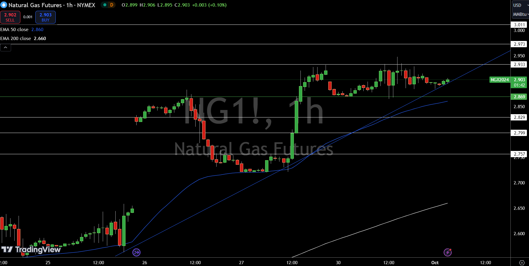 Natural Gas (NG) Price Chart