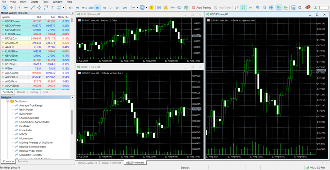 MetaTrader 5’s main panel