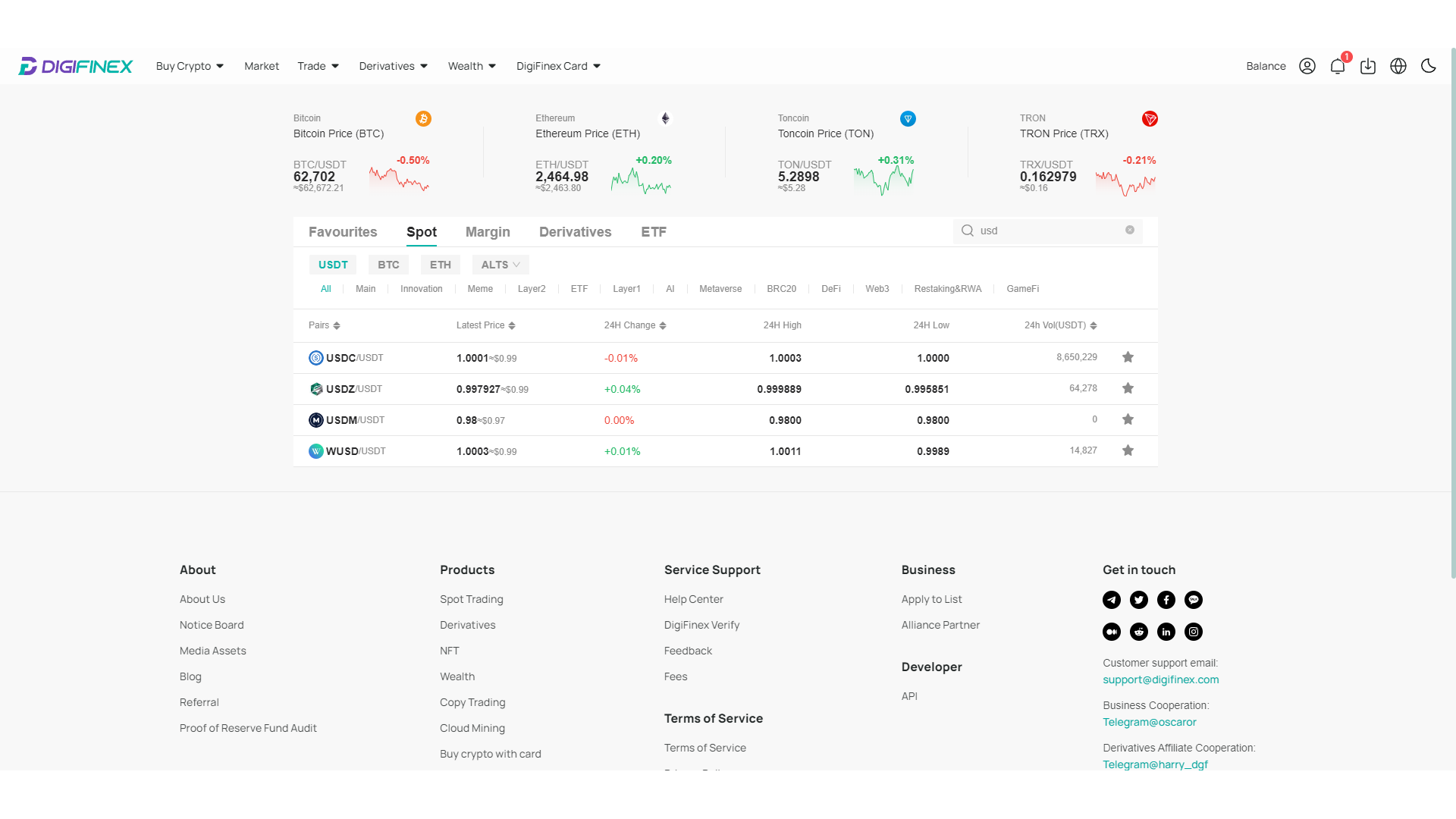 Stablecoin su DigiFinex